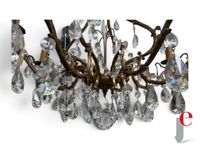 LUSTRE en bronze et pampilles en verre à 8 bras de lumiere. (photo 3)