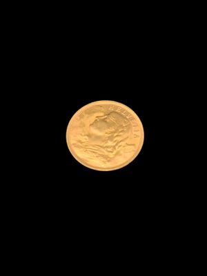 an image of a gold coin on a black background with the moon in the background