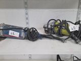 two different types of power tools on a shelf
