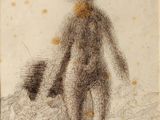 une image représentant le dessin d'une personne avec un chien