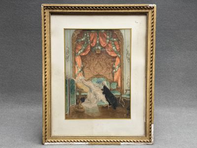 Lucius ROSSI (1846-1913), d'après. Scène galante. Aquatinte …