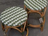 two stools that are sitting next to each other on the street