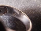 a close up of a ring on a table