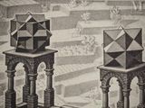 a drawing of two cubes on top of each other