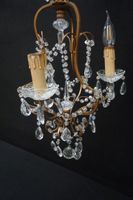 lustre ancien en laiton - orné de pendeloques en cristal - à… (photo 2)