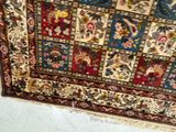 a cat that is sitting on a rug on the floor