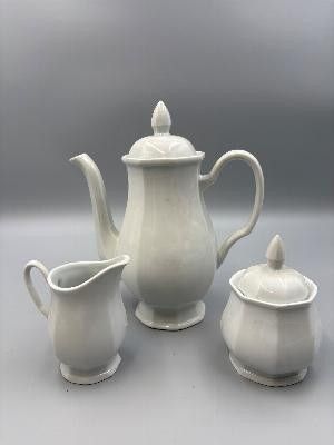 Cafetière/théière en porcelaine blanche, corps et couvercle …