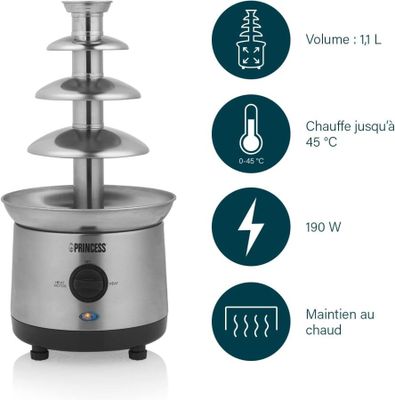 un gros plan d'une fontaine à chocolat sur fond blanc