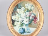 a picture of a painting of flowers in a vase
