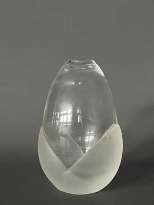 un vase en verre contenant une fleur blanche