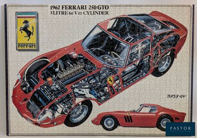 une image représentant une voiture rouge équipée d'un moteur Ferrari