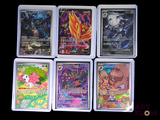 several different types of pokemon cards are displayed on a black background