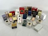 a lot of different types of perfumes on the table
