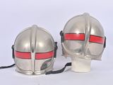 two helmets that are on top of each other