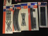 a lot of train tracks that are sitting on a table