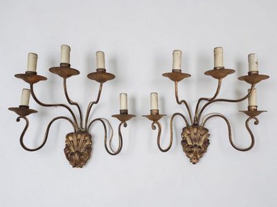 Paire D’Appliques Electriques A Cinq Bras DE Lumiere Etagees…