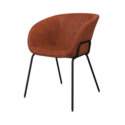 une image représentant une chaise marron aux pieds noirs et à l'assise marron