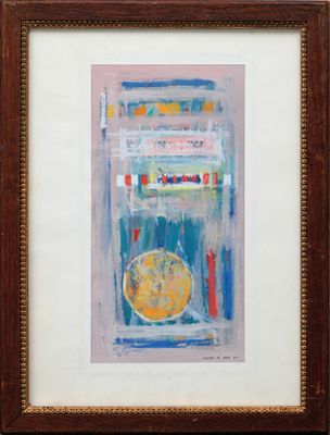 an image of a painting of a microwave with a plate of food in front of it