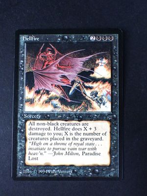 an image of a card with a picture of a demon on it
