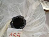 a plastic bag with a sign on it sitting on top of a metal rack