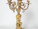 pair of antique brass candelabs with cherenshes and cherenshes