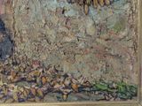 a picture of a painting of a man sitting under a tree