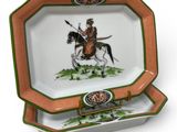 an image of a plate with a picture of a man on a horse