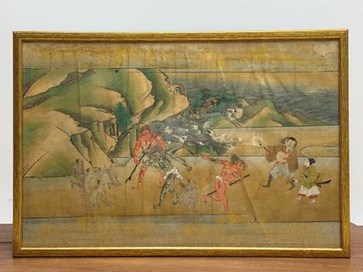 an image of a picture of a painting on a wooden table
