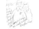 dessin représentant un homme et une femme debout l'un à côté de l'autre sur une feuille de papier