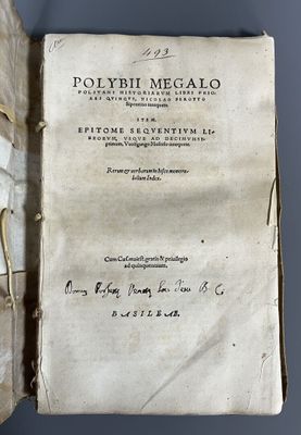 [Livre du XVIe siècle]. POLYBE. Polybii Megalopolitani Histo…