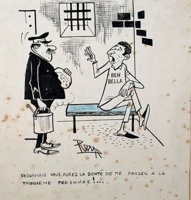 un dessin de bande dessinée représentant un homme en train de parler à un autre homme allongé sur un lit