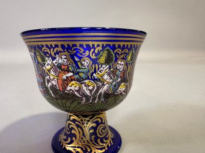 610. Petite coupe en verre bleu de Murano, première moitié X…