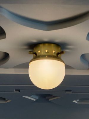 a light that is on the ceiling of a plane