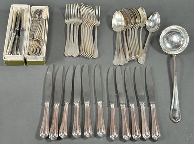 CHRISTOFLE modèle Spatours. MENAGERE en métal argenté comprenant 12 co - Photo 1