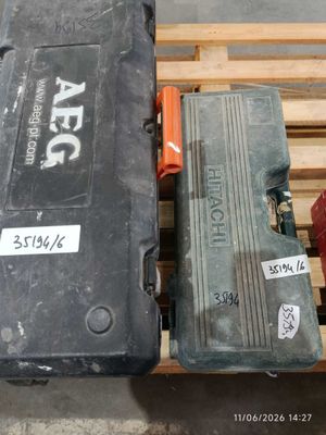 two suitcases that are sitting on a pallet