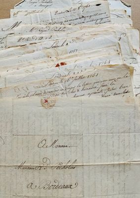 GIRONDE - COMMERCE & GUERRE DE SEPT ANS. 73 lettres. Londres…
