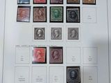 an image of a picture of a sheet of stamps with a picture of the united states of america on it