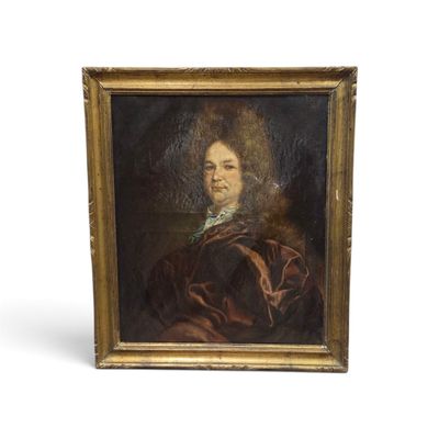 un tableau représentant un homme vêtu d'un manteau marron à col blanc