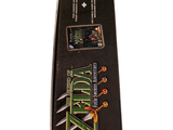 a cardboard box with a picture of the legend of zelda logo on it