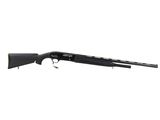 a shotgun with a black barrel and a white background