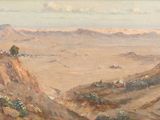 an image of a painting of a view of a mountain range