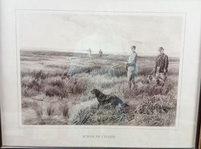une photo d'une photo représentant un homme et un chien dans un champ