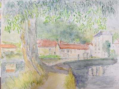 Louise CLAEYSEN (1903-1997) Bord de rivière.