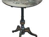 une image représentant une table avec un plateau en métal sur fond blanc