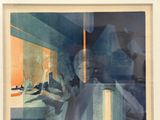 une peinture représentant un homme et une femme assis à une table