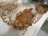 a basket of food that is sitting on a table