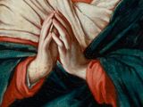 an image of a painting of a woman holding her hands together