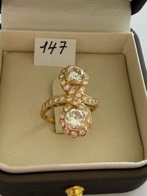 Bague Toi et Moi 2 ors, sertie de 2 beaux Diamants taille br…