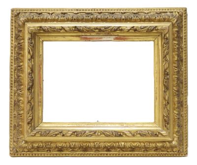 a gold picture frame with a white background