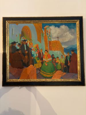 un tableau accroché au mur d'un musée